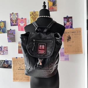 Y2k mignon sac à dos noir à la mode petit sac d'école sac à dos quotidien sac à dos en cuir PU choix cadeau pour fille garçon sac à dos