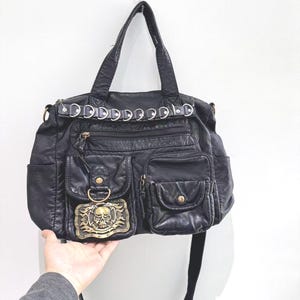 Sac à bandoulière unique en métal punk sac messager tendance sac bandoulière Y2k sac à bandoulière sac d'école cadeau sac messager gothique pour femme homme