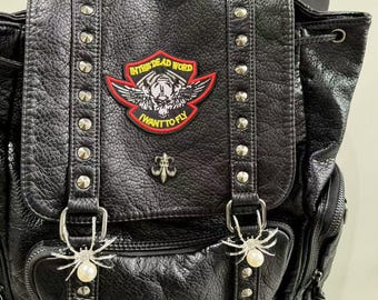 Y2k Goth PU Leather Backpack: Studded Chain Laptop Bag - Etsy