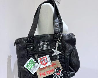 Y2Kパンクゴスラップトップバッグ：大型ソフトPUレザークロスボディ