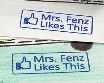 Facebook Like Stamp - Custom Teacher Facebook Like Button Rubber Stamp - Custom Teacher Gift - Custom Self-inking Facebook Rubber Stamp