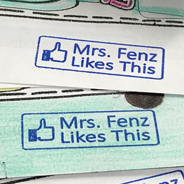 Facebook Like Stamp - Custom Teacher Facebook Like Button Rubber Stamp - Custom Teacher Gift - Custom Self-inking Facebook Rubber Stamp