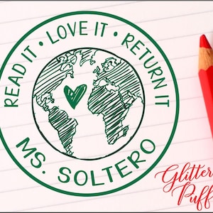 Earth Teacher Stamp, ESL, ELD, Science, Social Studies, Geography, Free Diverse Library Project, Diversity matters, Global Love, Heart