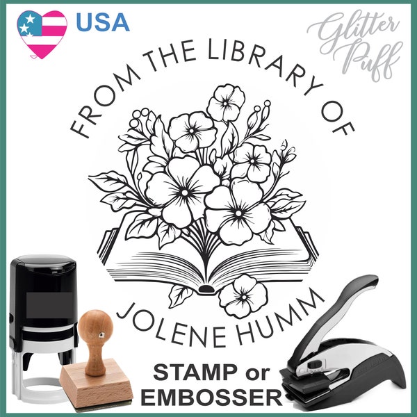 Book EMBOSSER or STAMP Library of Seal flowers Red wine lover gift butterfly cup mug bookish for her girlfriend sister wife mom best friend