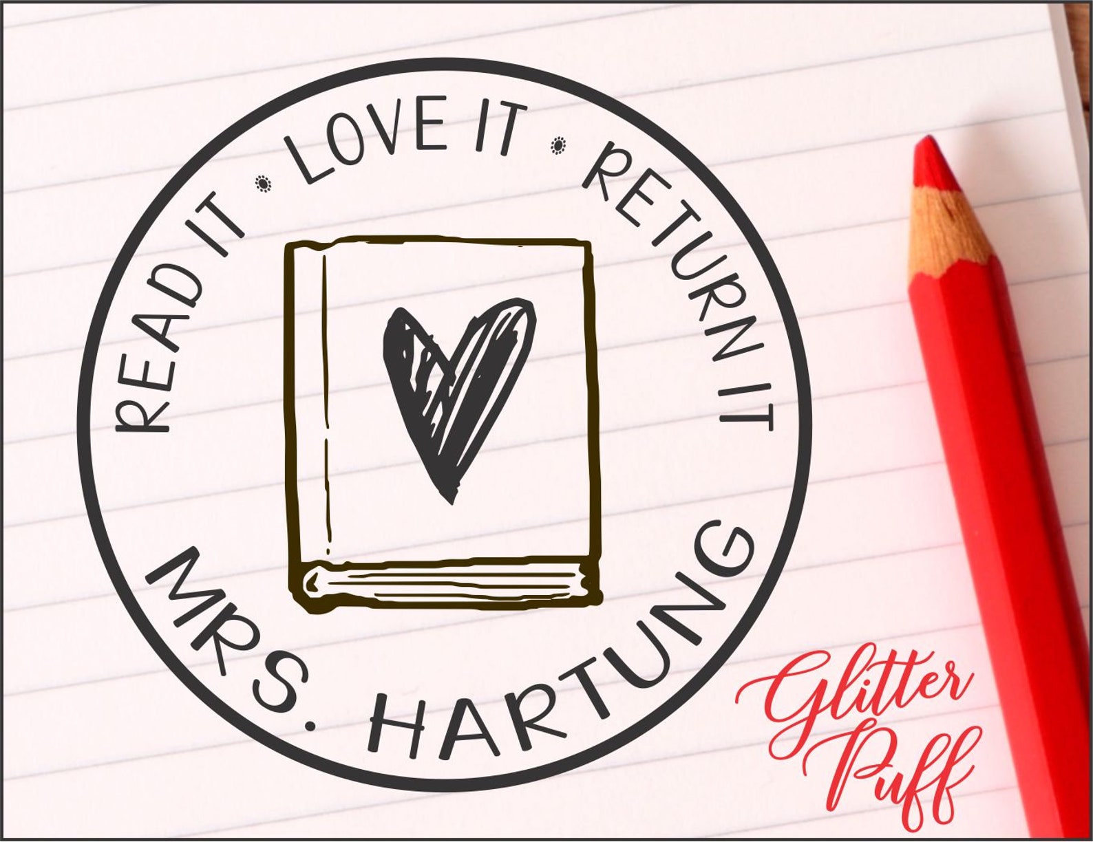 Library Stamp Classroom Books Stamper Custom Teacher Gift Etsy