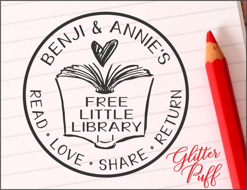 Free Little Library Stamp Selfinking Free Library Book Swap Etsy