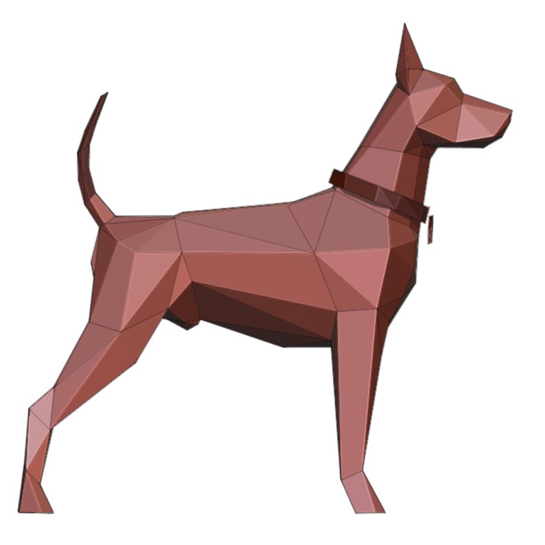 Low Poly Thai Ridgeback Dog Papercraft | Printable PDF Template - Etsy
