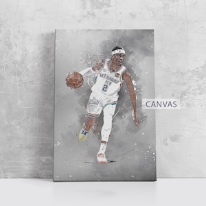 Shai Gilgeous-Alexander Canvas Oklahoma City Thunder Poster Basketball Wall Art NBA Framed Canvas Print Sports Gift Artwork Home Decor N58