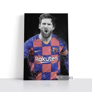 Lionel Messi Canvas Soccer Poster Sports Wall Art Barcelona Framed Canvas Print Man Cave Artwork Home Decor N200 Birthday Gift Birthday Gift