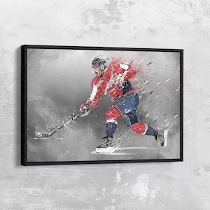 Alexander Ovechkin Canvas Washington Capitals Poster Hockey Wall Art NHL Framed Canvas Print Sports Gift Artwork Home Decor N12
