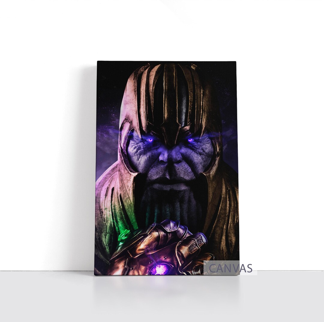 Thanos Canvas Marvel Comics Poster Avengers Wall Art Infinity Gauntlet ...