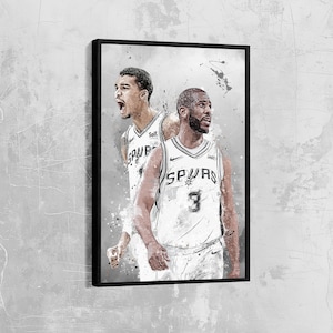 Chris Paul Wembanyama Canvas Spurs Poster Basketball Wall Art NBA Framed Canvas Print Sports Gift Artwork Home Decor N37 Birthday Gift