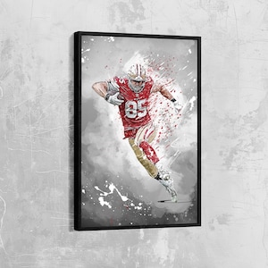 George Kittle Canvas San Francisco 49ers Poster Football Wandkunst NFL Leinwanddruck Sport Geschenk Kunstwerk Wohnkultur N70 Geburtstagsgeschenk