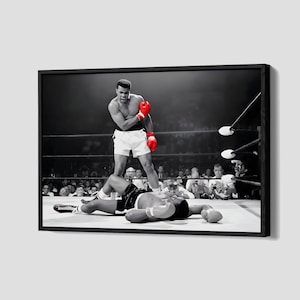 Muhammad Ali Canvas Vintage Boxing Poster Sports Wall Art The Legend Framed Canvas Print Man Cave Artwork Home Decor N201 Birthday Gift