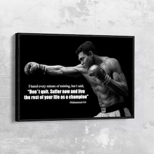 Muhammed Ali Zitat Leinwand Boxen Legende Poster Motivationswand Kunst Sport gerahmt Leinwand Kunstwerk Wohnkultur N170 Geburtstagsgeschenk