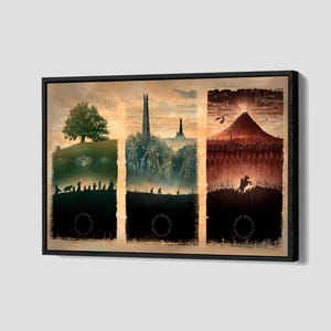 Herr Der Ring Leinwand Herr der Ringe Trilogie Poster Mittelerde Wand Kunst Film Gerahmt Leinwand Kunstwerk Wohnkultur N195 Geburtstagsgeschenk