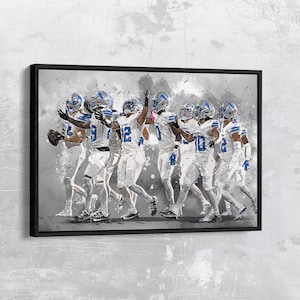 Detroit Lions Poster Amon-Ra St. Braun Leinwand Football Wand Kunst NFL Gerahmt Leinwand Sport Geschenk Kunstwerk Wohnkultur N75