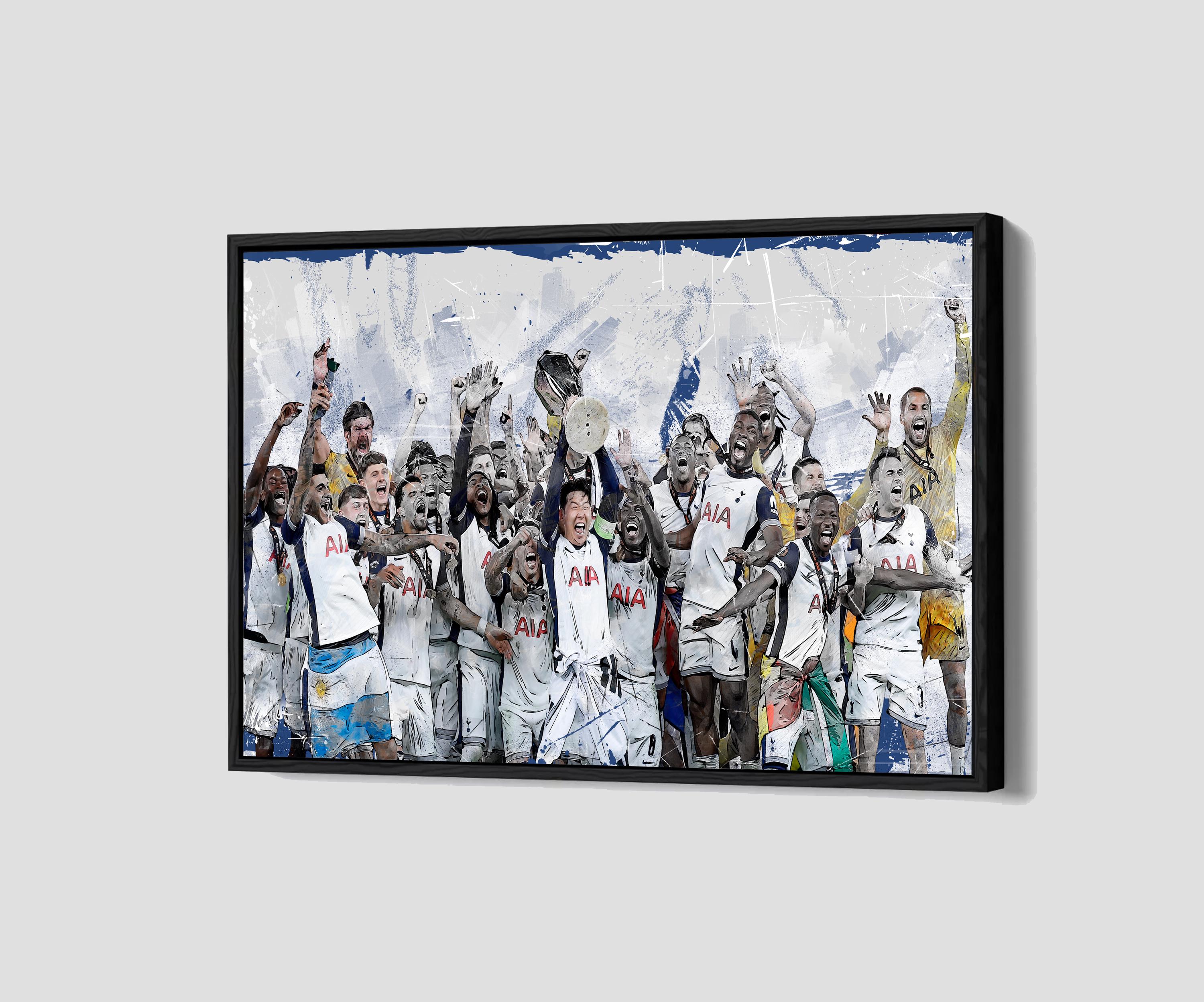 Spurs Europa League Winners 2025 Canvas Football Poster Tottenham Hotspur Wall Art Man Cave Framed Canvas Print Home Decor N263