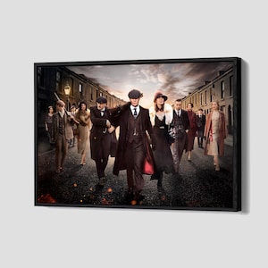Peaky Blinders Canvas Thomas Shelby Poster Retro Gangster Wall Art TV Series Framed Canvas Print Artwork Home Decor N204 Birthday Gift