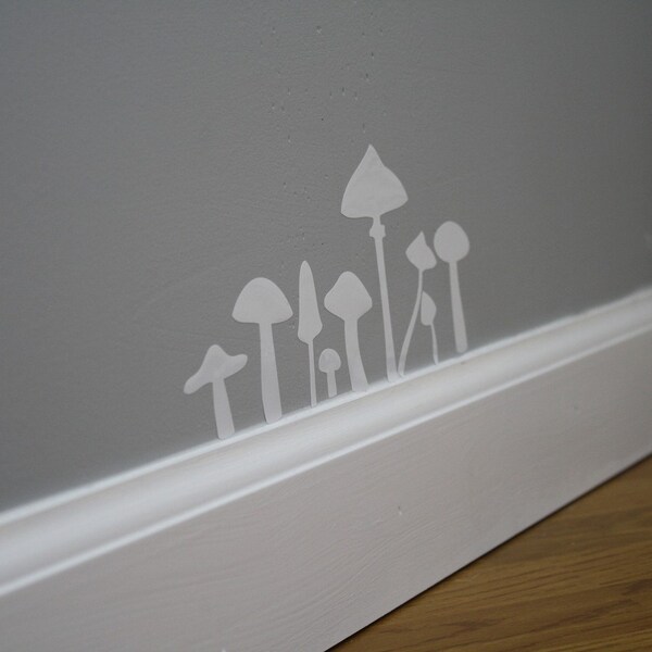 Mushroom vinyl wall decals - Set of 30  - Choose one color