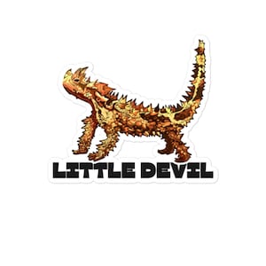 Naklejki Little Devil Thorny Devil – Zabawna naklejka z australijskiej przyrody – Naklejka Outback Adventure – Prezent Shark Bay – Urocze naklejki przyrodnicze