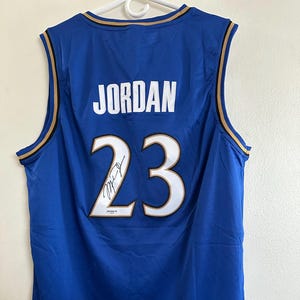 Michael Jordan (GOAT) signed Washington Wizards autographed custom basketball jersey w/COA - XL - 779
