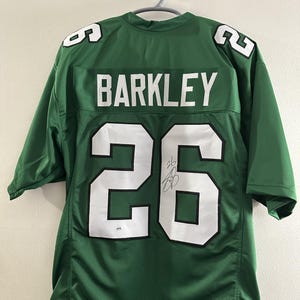 Saquon Barkley signed Philadelphia Eagles RB autographed custom jersey w/COA - 562