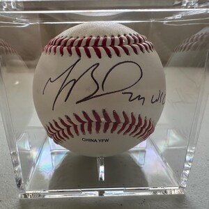 Mookie Betts signed Los Angeles LA Dodgers autographed World Series baseball in display cube w/COA - 790