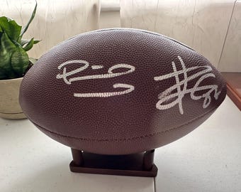 Patrick Mahomes & Travis Kelce signed full-size autographed Wilson NFL football ball w/COA - 868