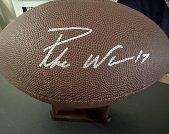 Puka Nacua signerad fullstor Los Angeles LA Rams signerad Wilson NFL-fotboll med hologram COA - 883
