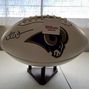 Kurt Warner full-size St. Louis Rams autographed football w/COA - Los Angeles LA Rams - 654