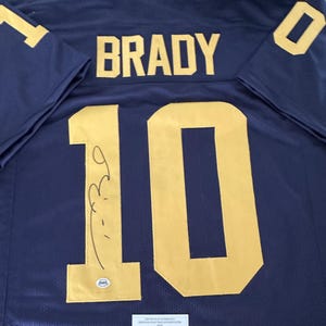Tom Brady signed Michigan Wolverines custom jersey - Autographed w/COA - 551
