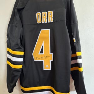 Bobby Orr signed Boston Bruins autographed custom hockey jersey w/COA - XL - 016