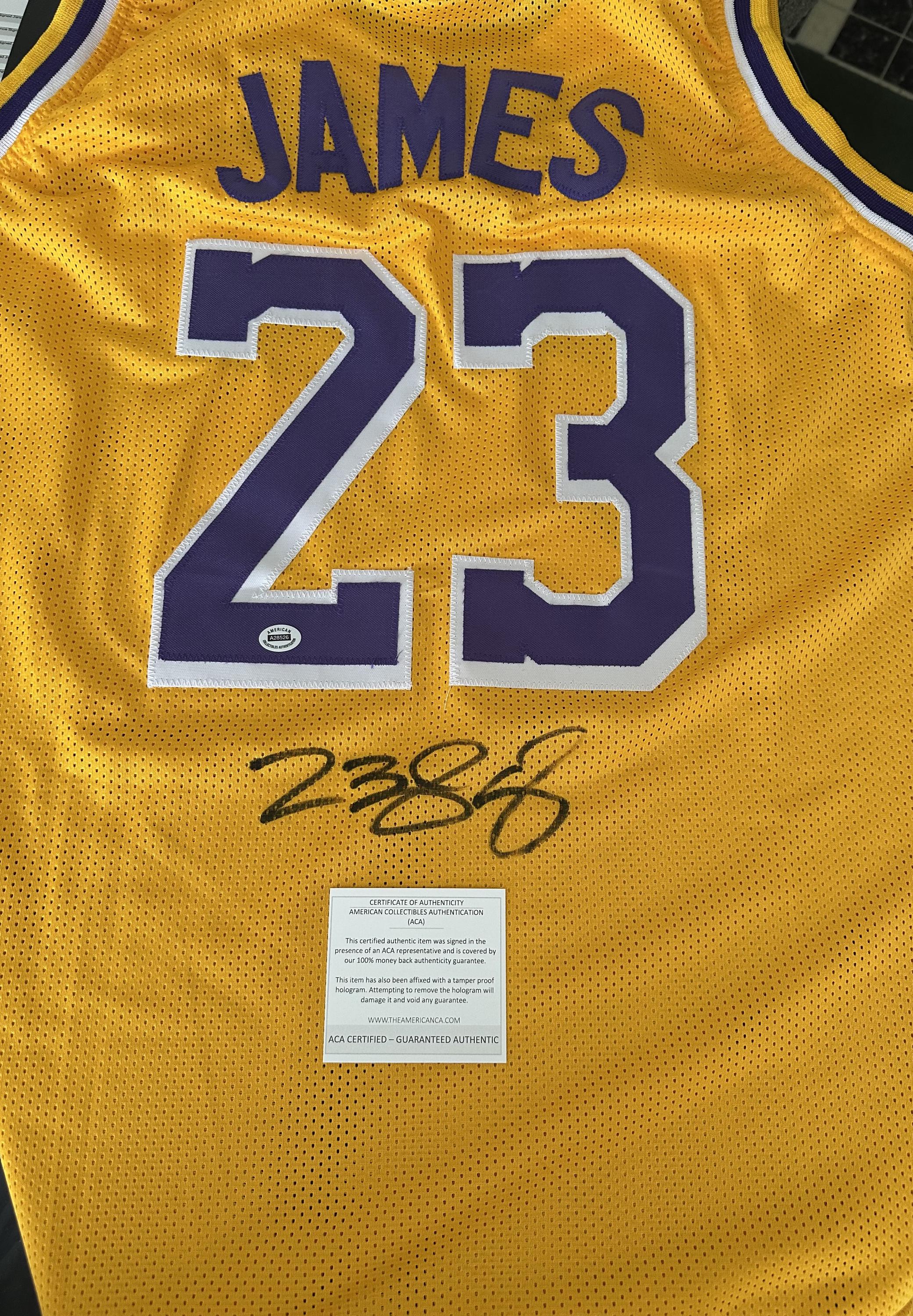 lebron james signed jersey lakers