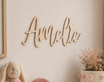 Personalized wooden lettering | Personalized nameplate made of birch plywood | Children's room decor | Door sign with name | 10, 20, 30 cm wide