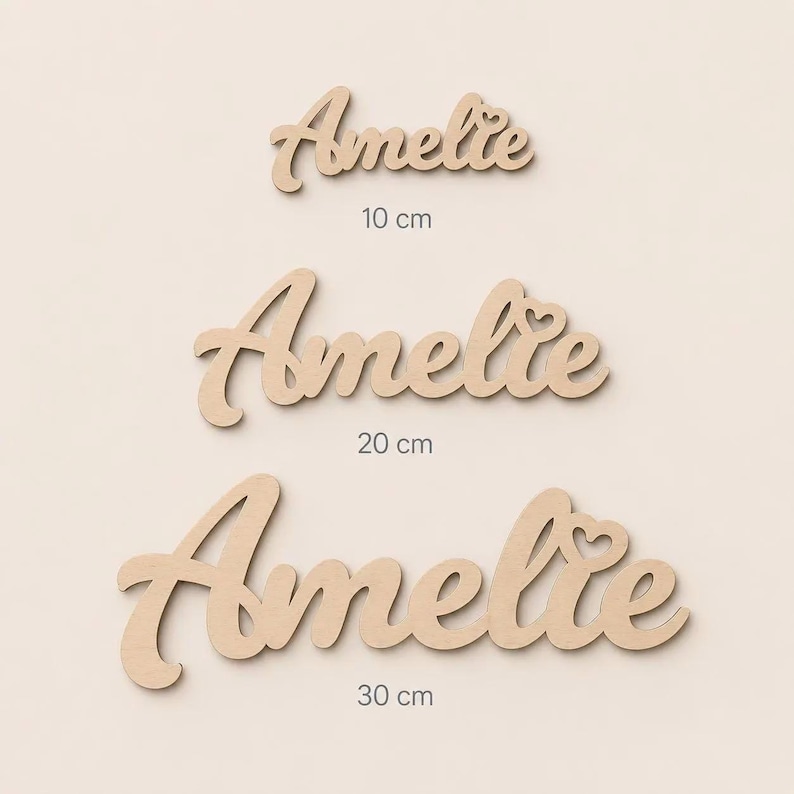Personalized wooden lettering | Personalized nameplate made of birch plywood | Children's room decor | Door sign with name | 10, 20, 30 cm wide image 13