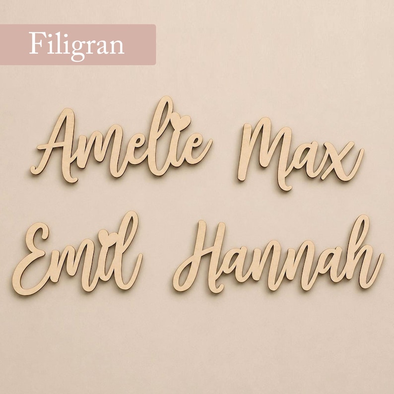 Personalized wooden lettering | Personalized nameplate made of birch plywood | Children's room decor | Door sign with name | 10, 20, 30 cm wide image 7
