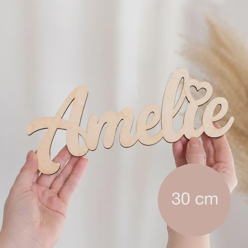 Personalized wooden lettering | Personalized nameplate made of birch plywood | Children's room decor | Door sign with name | 10, 20, 30 cm wide image 20