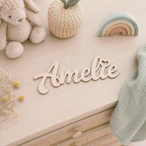 Personalized wooden lettering | Personalized nameplate made of birch plywood | Children's room decor | Door sign with name | 10, 20, 30 cm wide Geradlinig