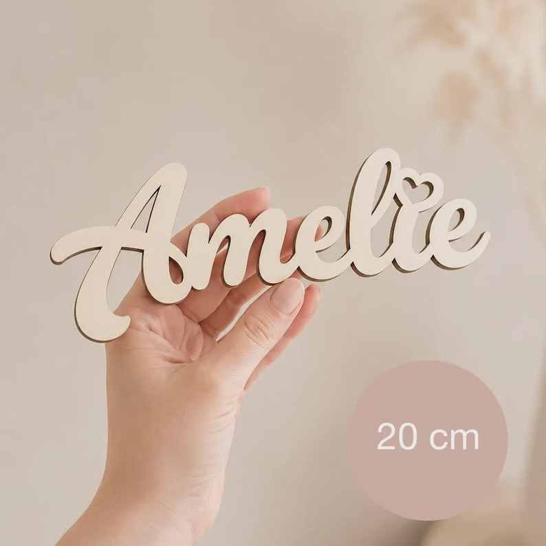 Personalized wooden lettering | Personalized nameplate made of birch plywood | Children's room decor | Door sign with name | 10, 20, 30 cm wide image 19