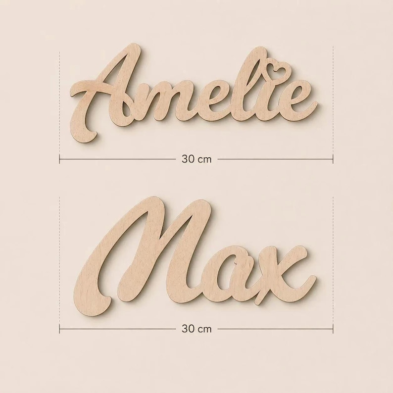Personalized wooden lettering | Personalized nameplate made of birch plywood | Children's room decor | Door sign with name | 10, 20, 30 cm wide image 14