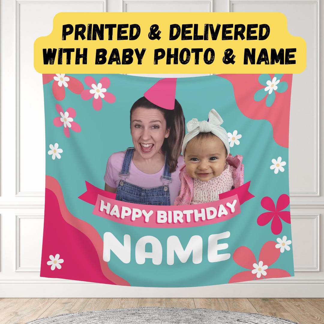 Custom Photo Ms Rachel Birthday Backdrop With Name Printed & Delivered ...
