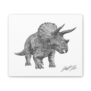 Triceratops Canvas Art Print, Dinosaur Decor, Kids Room Wall Art, Gift for Dinosaur Lovers, Nursery Decoration