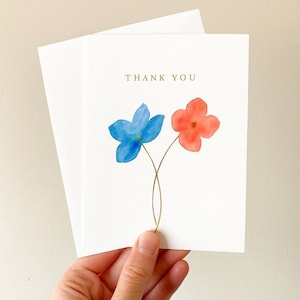 Bedankkaarten met bloemen: elegante briefpapierset, A6-formaat