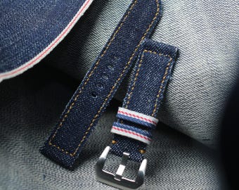 Handmade Denim Jeans Watch Strap "Selvedge"