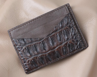 Special croco hornback brown cardholder by Toni Craft