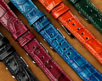 Correa de reloj de cocodrilo hecha a mano, serie "The Majestic"
