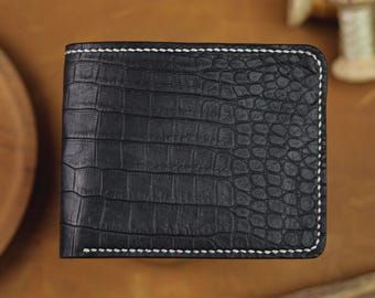 Handmade Croco Leather The Gentle Wallet Black