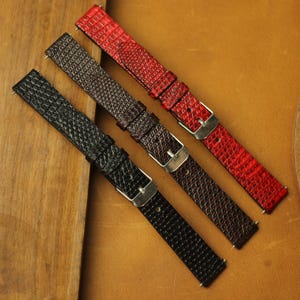 Handgjort klockarmband i ödlehud "Minimalism"-serien