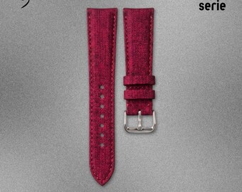 Handmade Fabric Canvas Watch Strap "The Fabric Red"